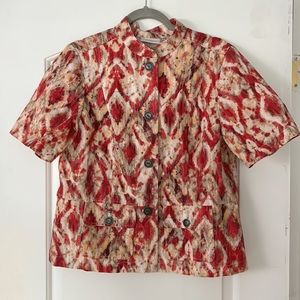 Chicos button front linen cardigan shirt